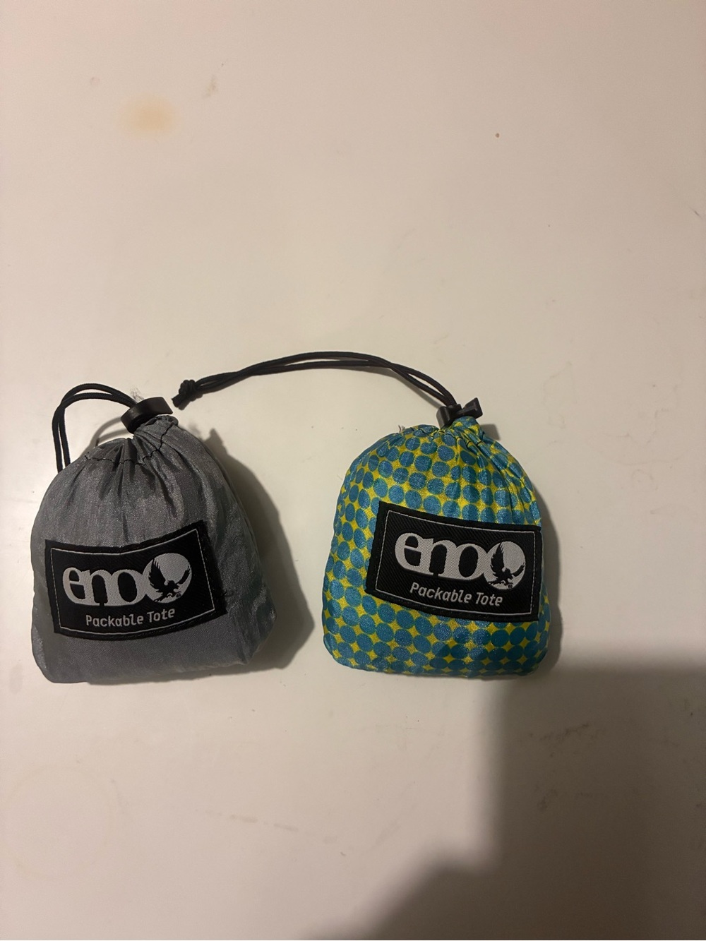 ENO Packable Tote - Blue/Yellow Pattern